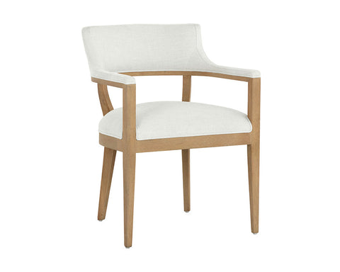 Sunpan Brylea Dining Arm Chair - Natural - Heather Ivory Tweed