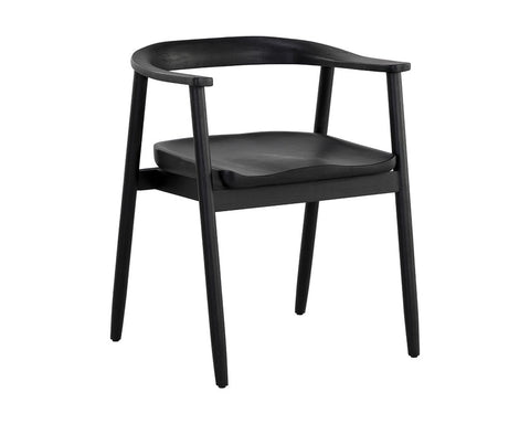 Sunpan Jeremy Dining Armchair - Wood Seat  - Black