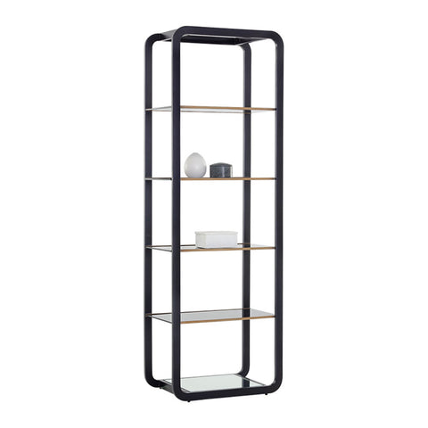 Sun Ambretta Small Bookcase - Black / Stainless Steel