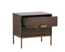 Jade Nightstand  Antique Brass