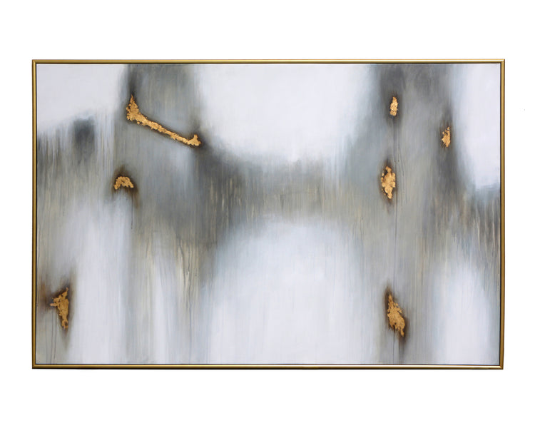 Water Marks  72" X 48"  Gold Floater Frame