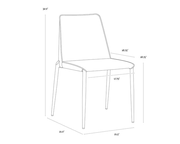 Renee Stackable Dining Chair  Black  | Set of 2