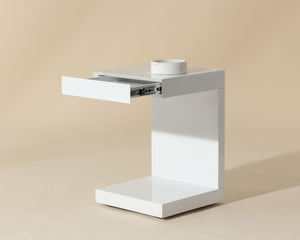 Bachelor End Table High Gloss White