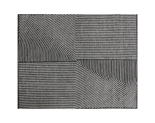 Serene Handwoven Rug  Black / White  8' X 10'