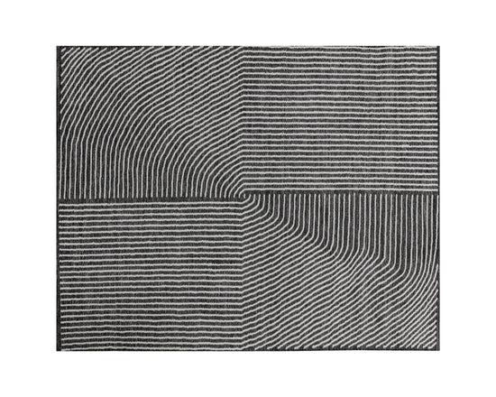 Serene Handwoven Rug  Black / White  8' X 10'