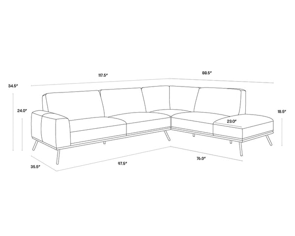 Brandi Sofa Chaise Raf