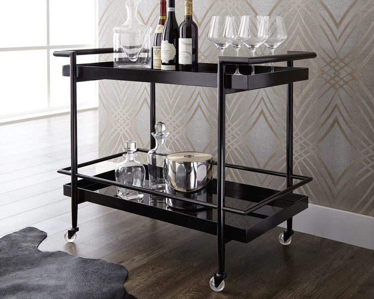 Sunpan Livingston Bar Cart - Black