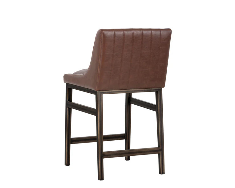 Sunpan Halden Bar Stool - Rustic Bronze - Vintage Cognac