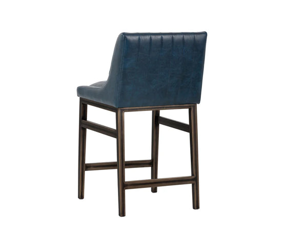 Sunpan Halden Bar Stool - Rustic Bronze - Vintage Blue