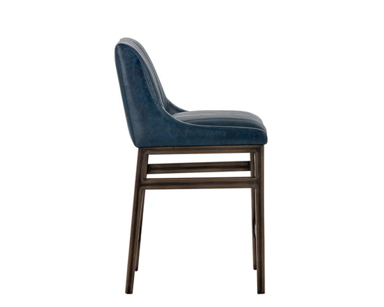 Sunpan Halden Bar Stool - Rustic Bronze - Vintage Blue