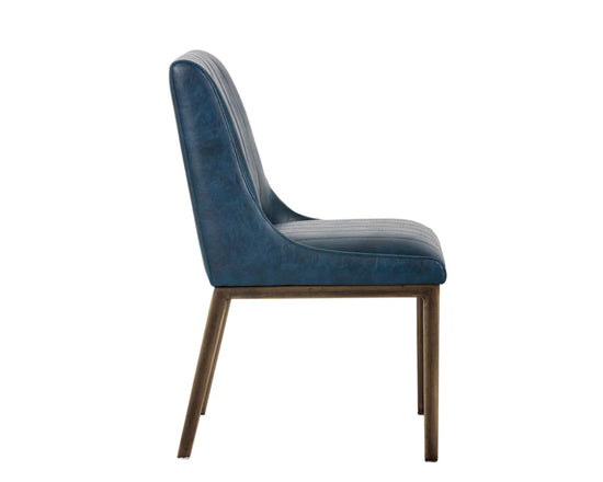 Sunpan Halden Dining Chair - Rustic Bronze - Vintage Blue