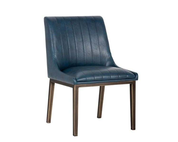 Sunpan Halden Dining Chair - Rustic Bronze - Vintage Blue