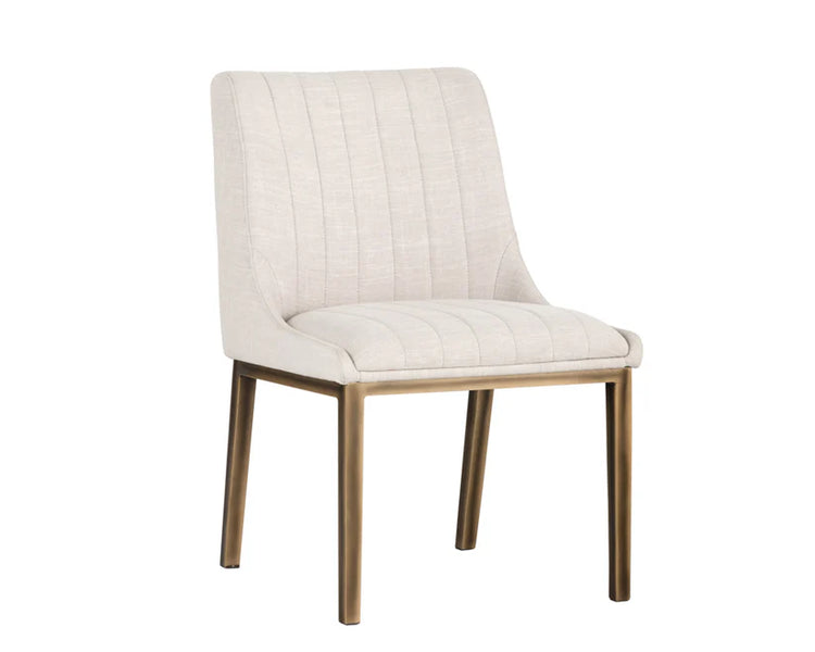 Sunpan Halden Dining Chair - Rustic Bronze - Beige Linen