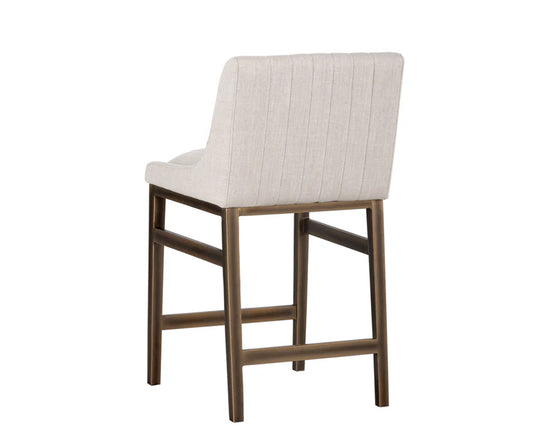 Sunpan Halden Counter Stool - Rustic Bronze - Beige Linen