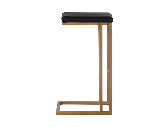 Sunpan Boone Bar Stool - Onyx / Champagne Gold