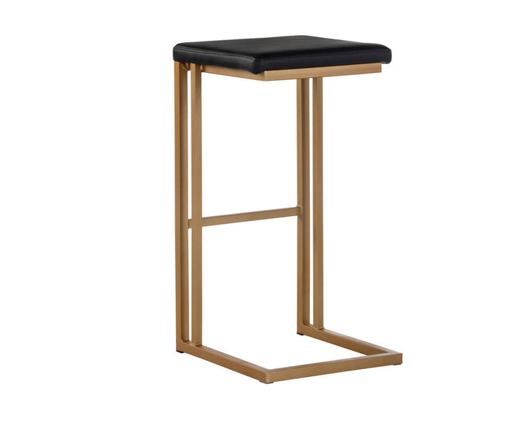 Sunpan Boone Bar Stool - Onyx / Champagne Gold