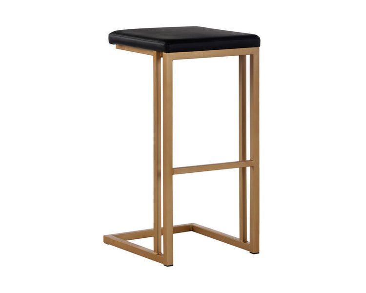 Sunpan Boone Bar Stool - Onyx / Champagne Gold