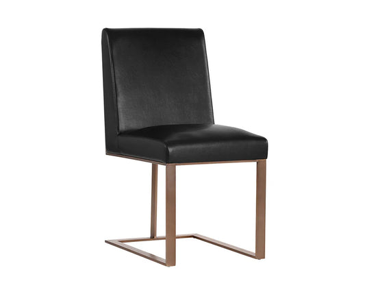 Sunpan Dean Dining Chair - Antique Brass / Cantina Black