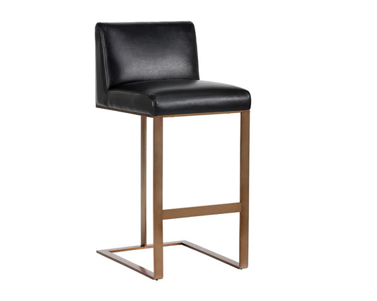 Sunpan Dean Bar Stool - Antique Brass / Cantina Black