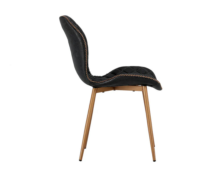 Sunpan Lyla Dining Chair - Champagne Gold / Antique Black 