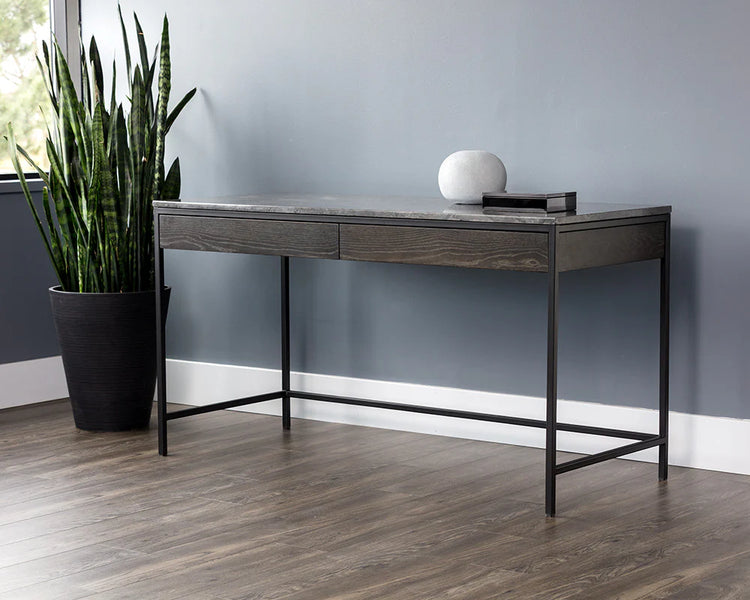 Sunpan Stamos Desk - Charcoal Grey