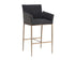 Sunpan Gesa Bar Stool - Antique Brass - Polo Club Kohl Grey