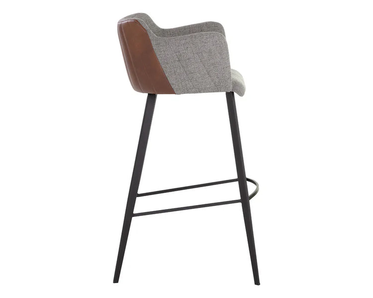 Sunpan Griffin Counter Stool - November Grey / Bravo Cognac