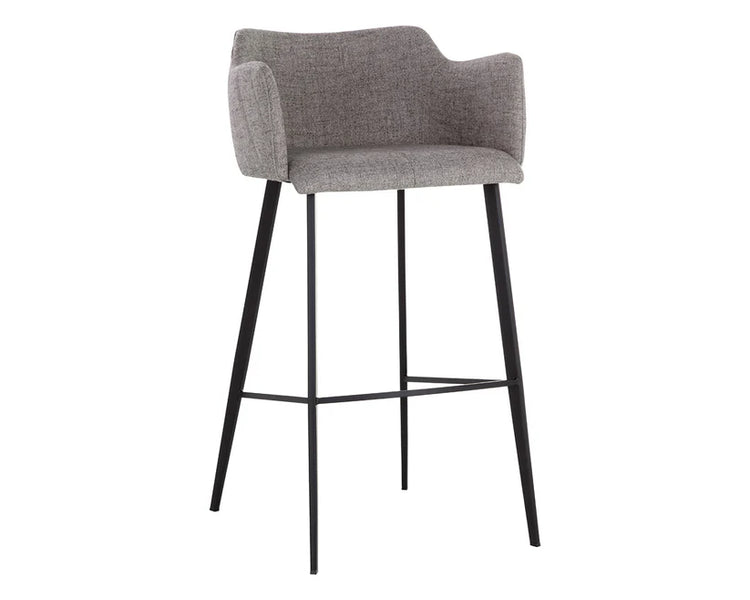 Sunpan Griffin Bar Stool - November Grey / Bravo Cognac