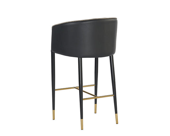 Sunpan Asher Bar Stool - Sparrow Grey / Napa Black