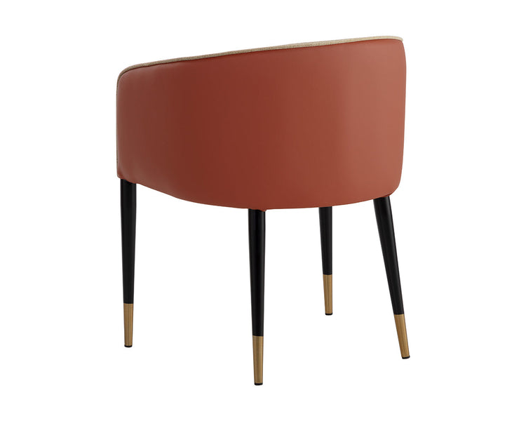 Sunpan Asher Dining Armchair - Polo Club Toast / Dillon Chili