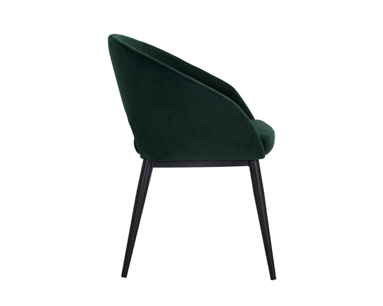 Sunpan Thatcher Dining Armchair - Black / Deep Green Sky 