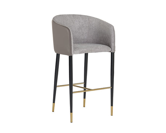 Sunpan Asher Bar Stool - Flint Grey / Napa Taupe