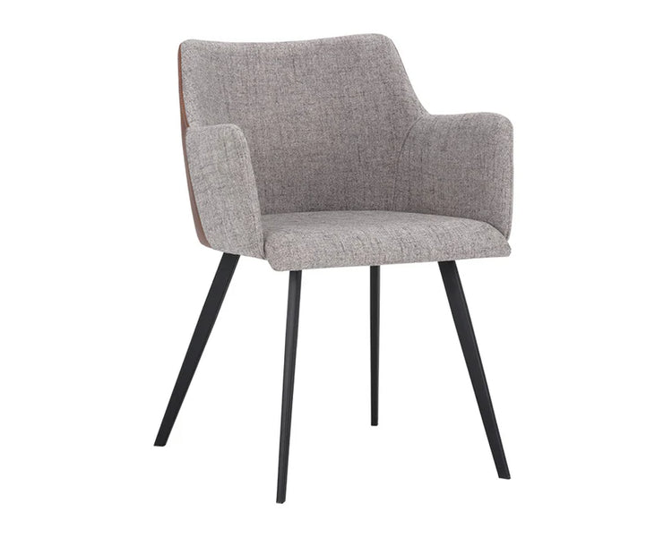 Sunpan Griffin Dining Armchair - November Grey / Bravo Cognac