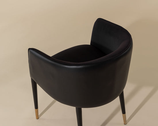 Sunpan Asher Dining Armchair - Abbington Black / Napa Black