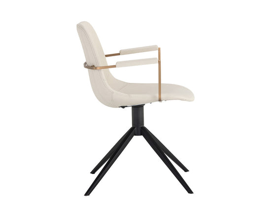 Sunpan Cassius Swivel Arm Chair - Dillon Cream