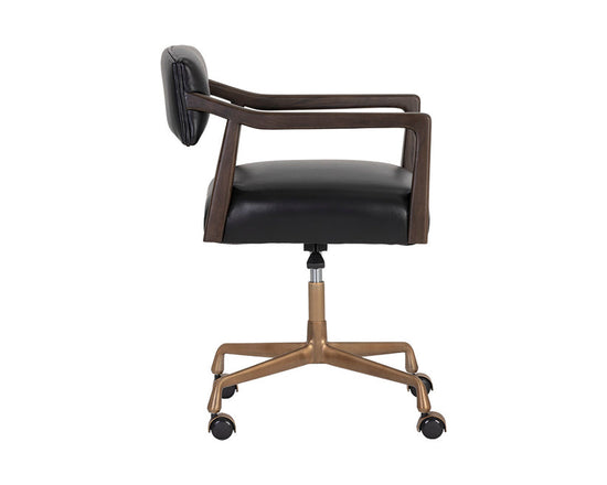 Sunpan Keagan Office Chair - Cortina Black Leather