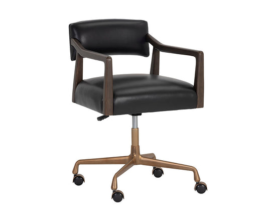 Sunpan Keagan Office Chair - Cortina Black Leather