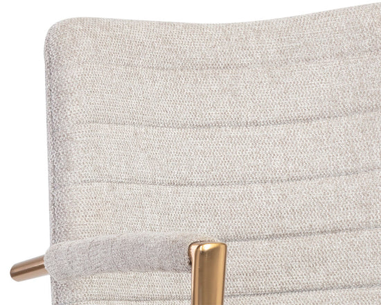 Sunpan Andres Swivel Armchair -  Heather Grey / Gold Stainless Steel