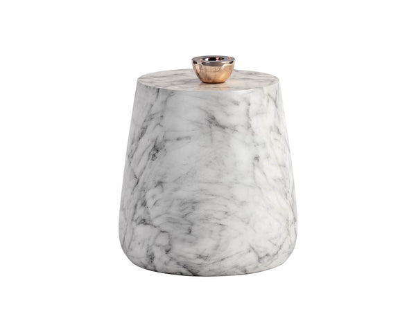 Aries End Table  Marble Look