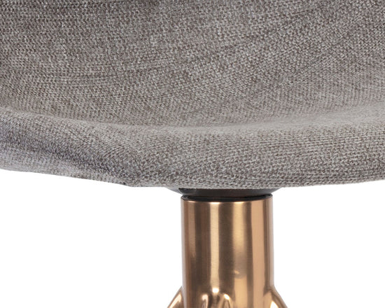 Sunpan Andres Swivel Bar Stool - Belfast koala Grey / Gold Stainless Steel