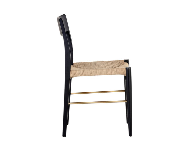 Sunpan Bondi Dining Chair - Black / Natural Rope 