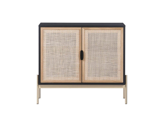 Sunpan Avida Sideboard - Black / Natural Rattan