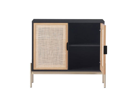 Sunpan Avida Sideboard - Black / Natural Rattan