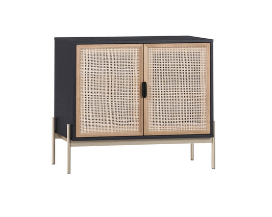 Sunpan Avida Sideboard - Black / Natural Rattan