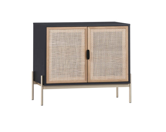 Sunpan Avida Sideboard - Black / Natural Rattan