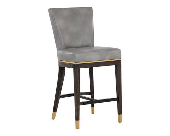 Sunpan Alister Counter Stool - Bravo Metal / Polo Club Stone