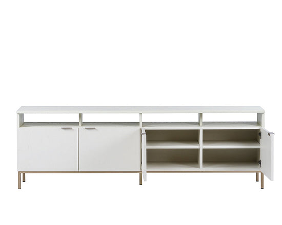 Sunpan Ambrose Modular Media Console And Cabinet - Champagne Gold / Cream