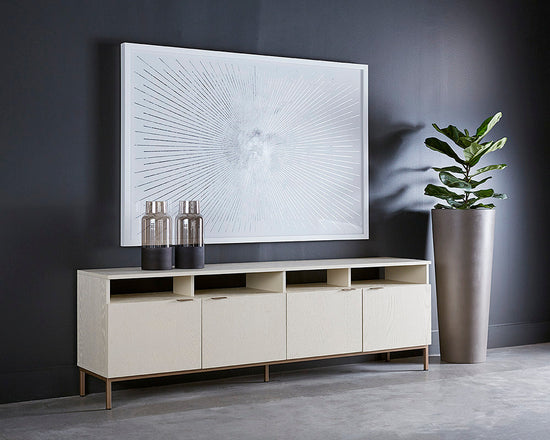 Sunpan Ambrose Modular Media Console And Cabinet - Champagne Gold / Cream