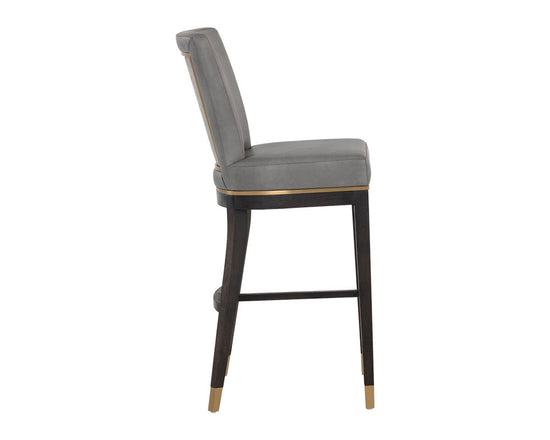 Sunpan Alister Counter Stool - Bravo Metal / Polo Club Stone