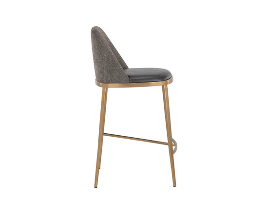 Sunpan Dover Bar Stool - Antique Gold - Bravo Portabella / Sparrow Grey